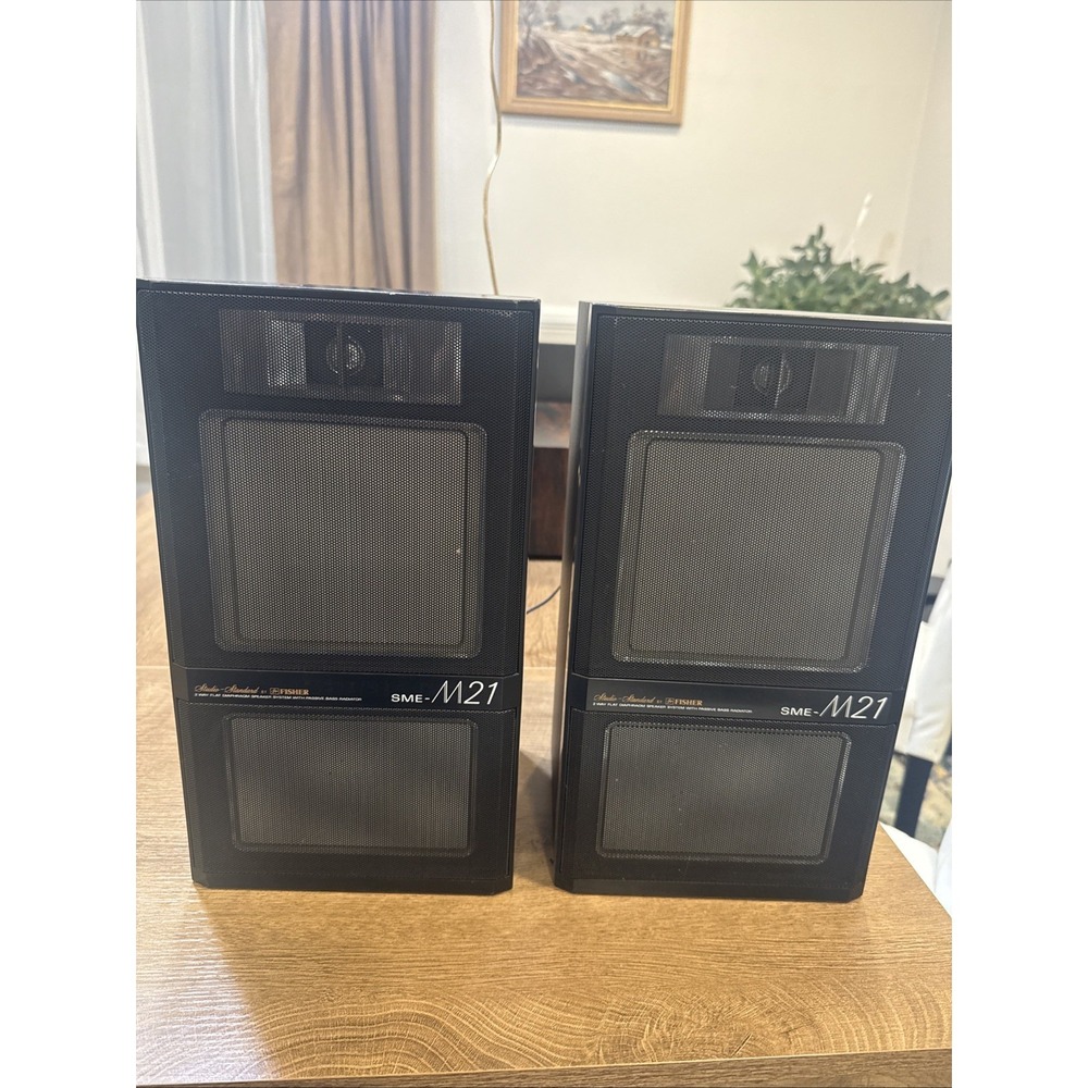 Pair of Fisher Hifi Speakers - SME-M21 - Flat Cone Studio Speakers